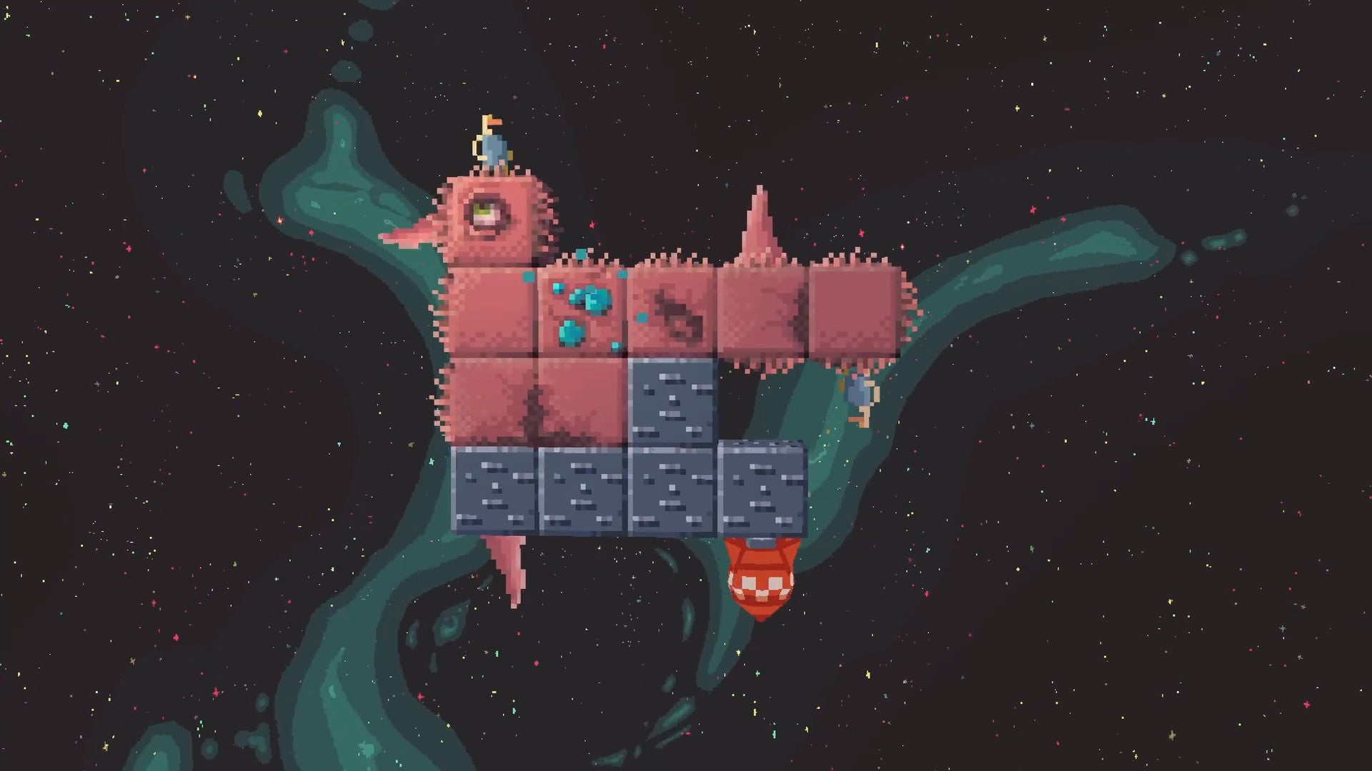 Block-pushing duck puzzles in a Space Ducks screenshot.