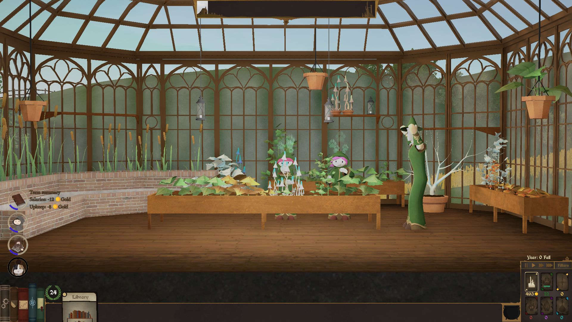 The greenhouse classroom in Spellcaster University