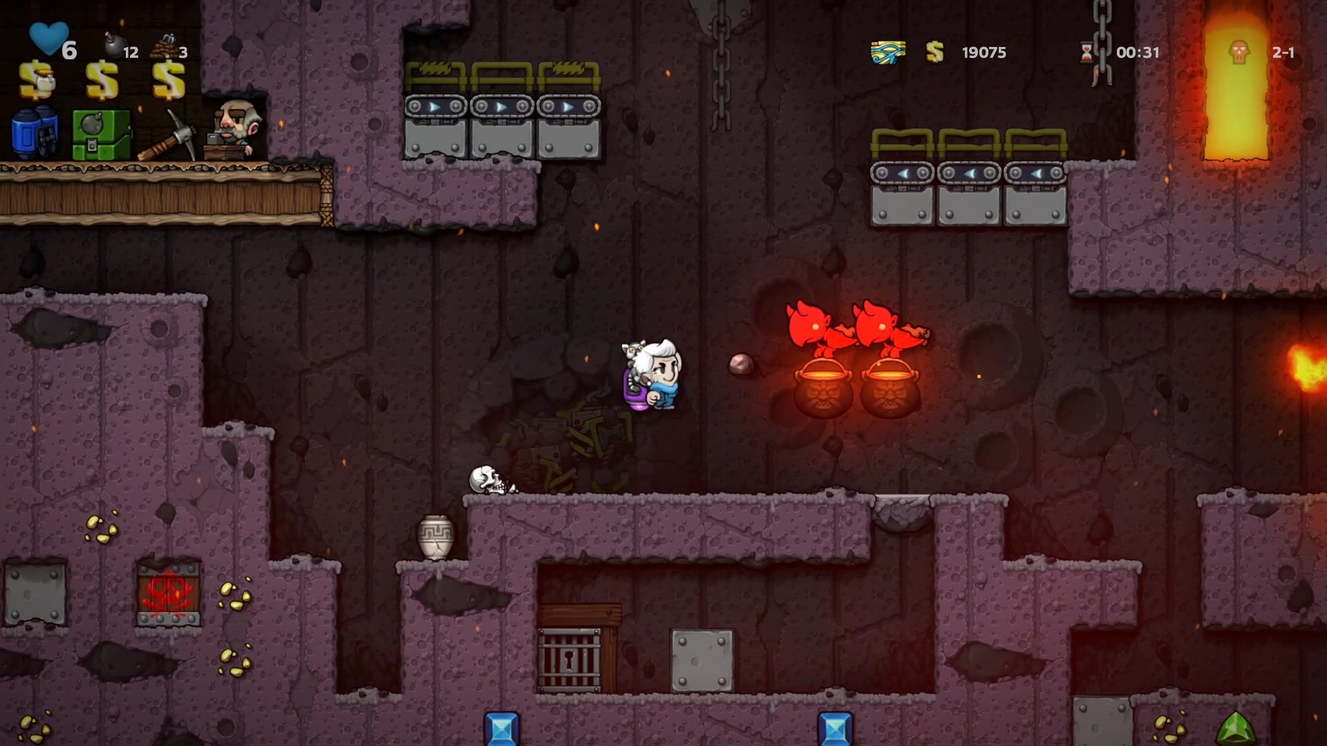 Image for Spelunky 2 daily: I strapped an explosive to my back then went to lava world