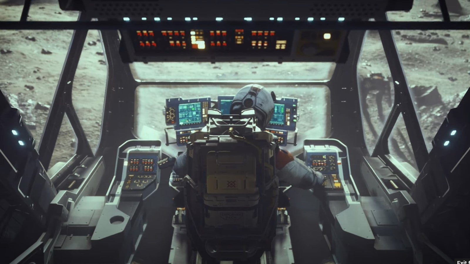 An astronaut in the cockpit of a ship in Starfield's new trailer.