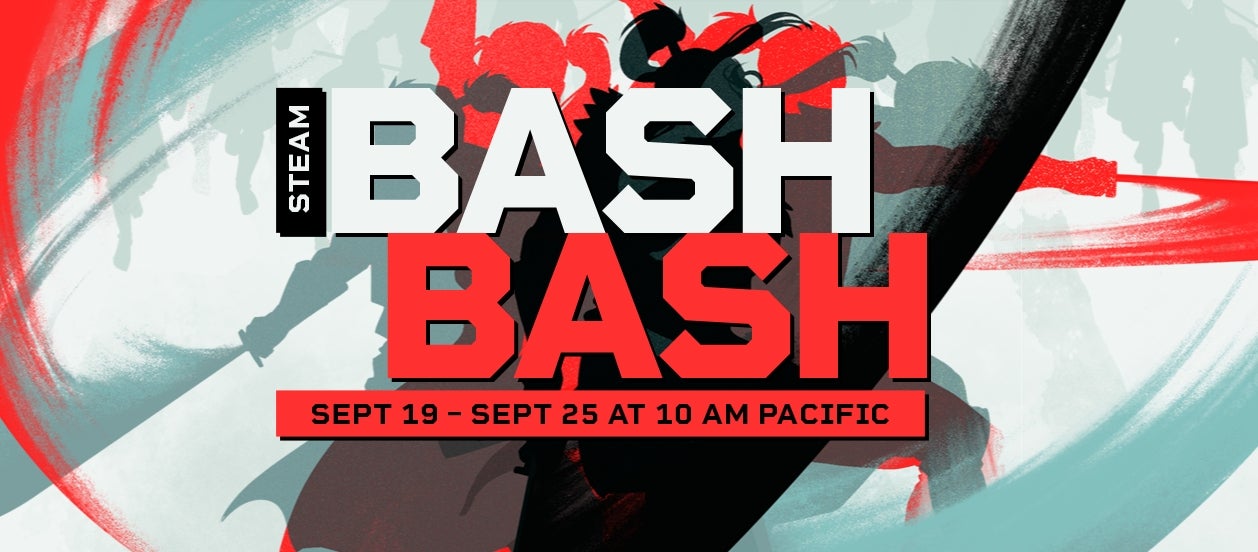 The logo for the Steam Bash Bash, a sale.