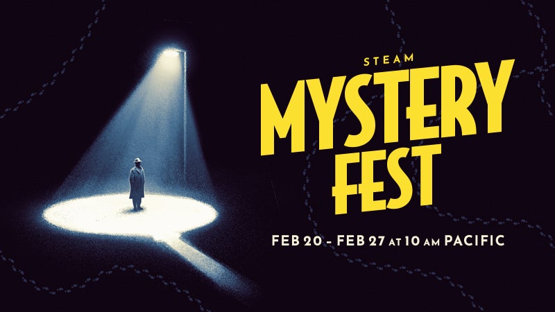 A logo for the Steam Mystery Fest, a new sale event coming next year.