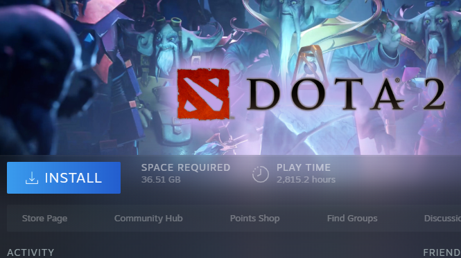 The Steam UI's 'space required' indicator in the client beta update.
