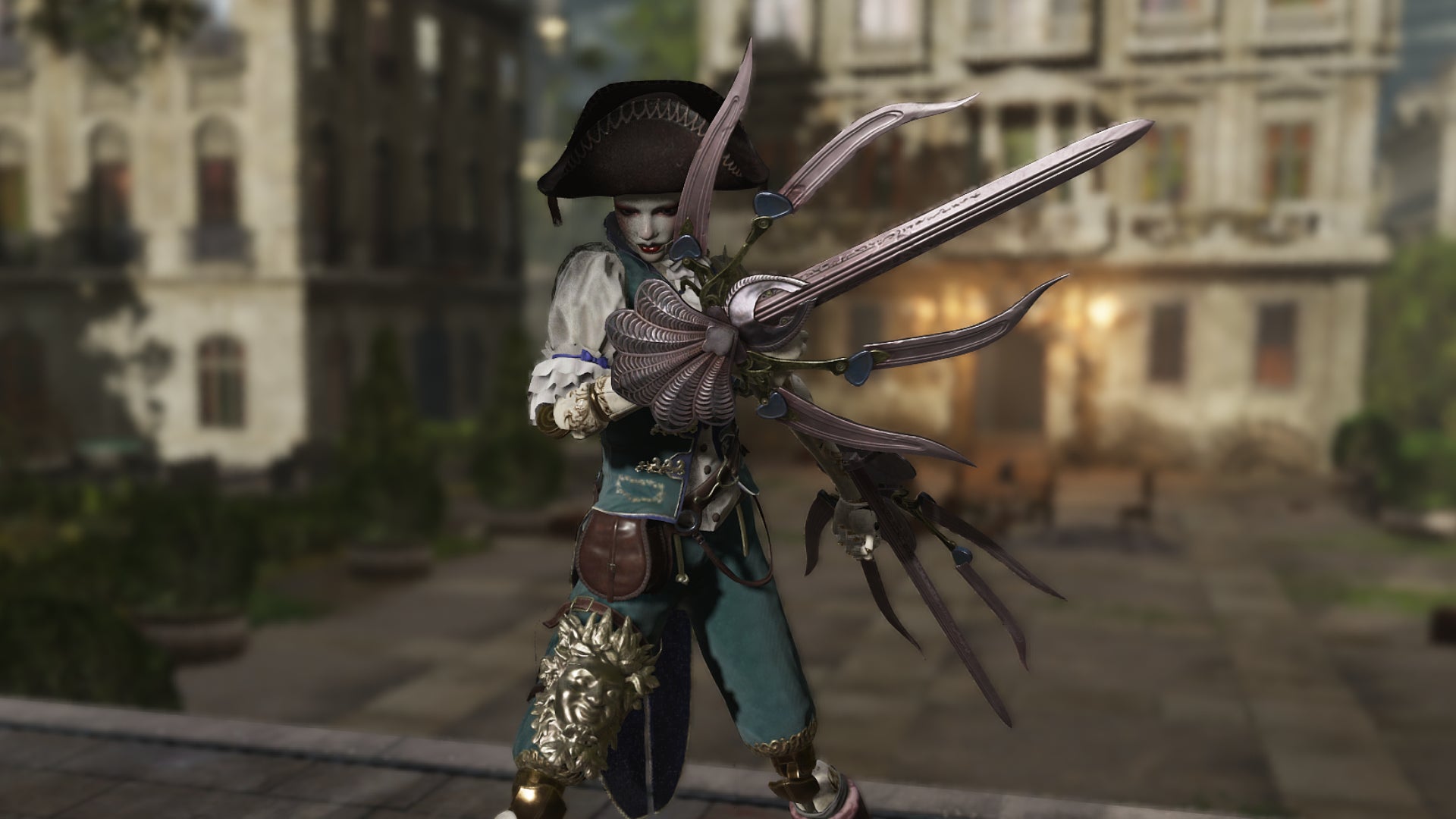 A screenshot of the player character in Steelrising brandishing the Nemesis Claws, a useable melee weapon.