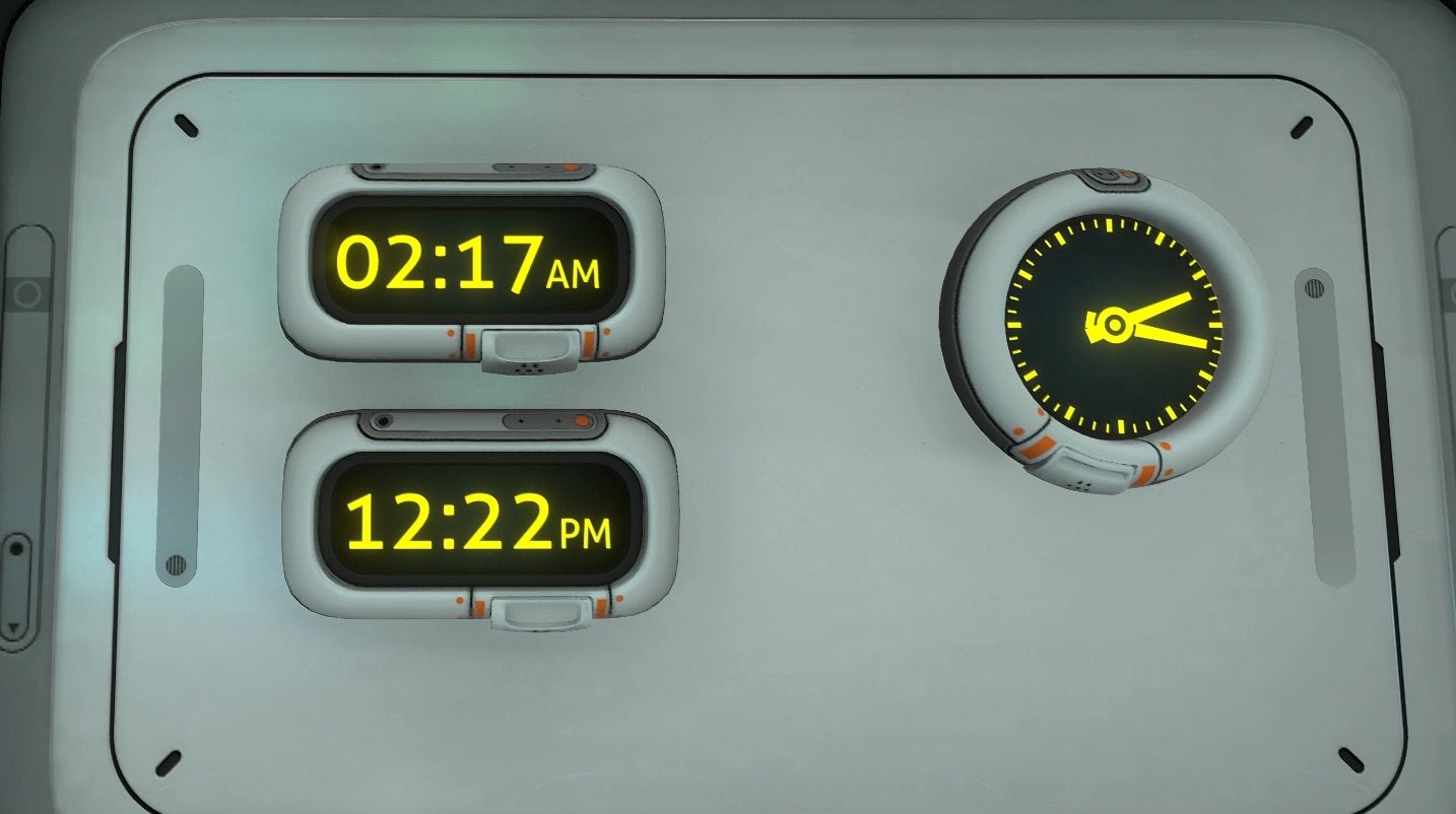 A screenshot of the Base Clocks mod in Subnautica