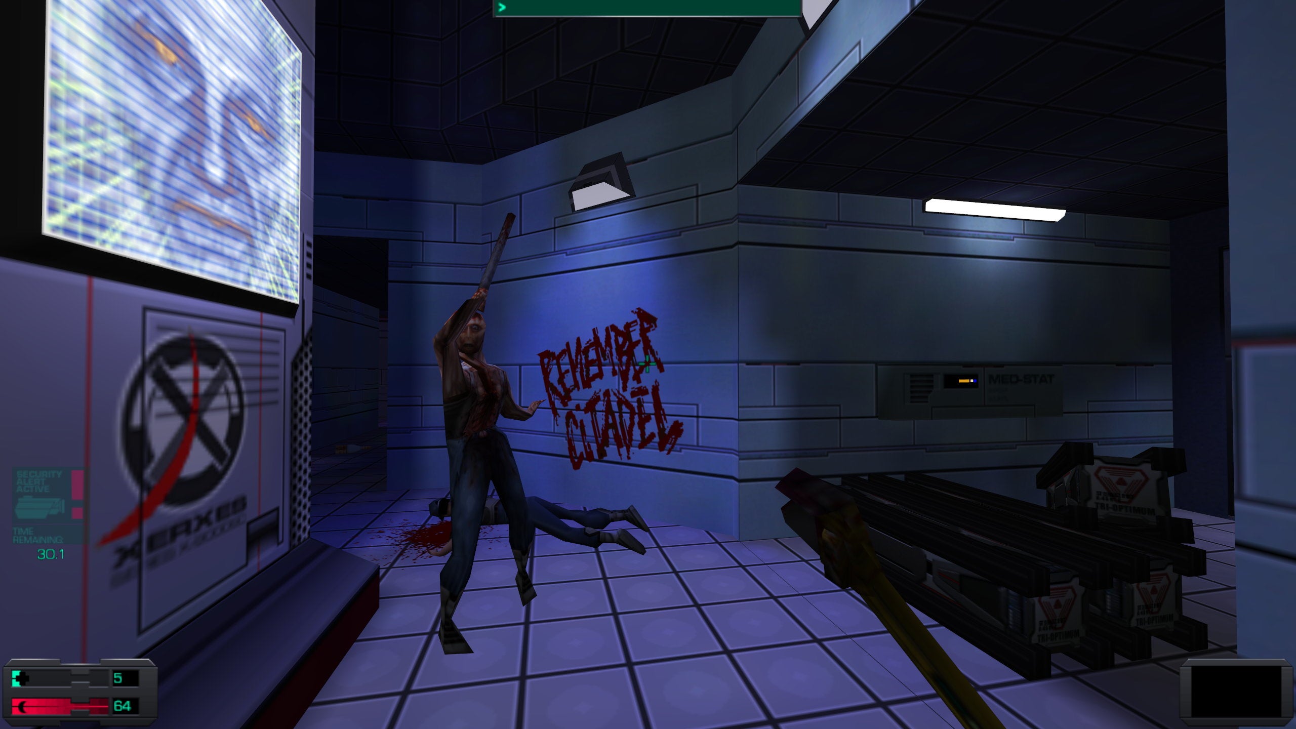 A Shotgun Hybrid attacking the player in System Shock 2. 