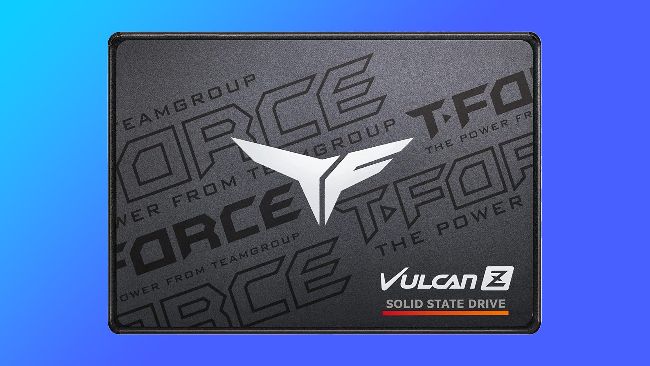 a t-force vulcan z sata ssd, shown with a metal case and wordy branding.
