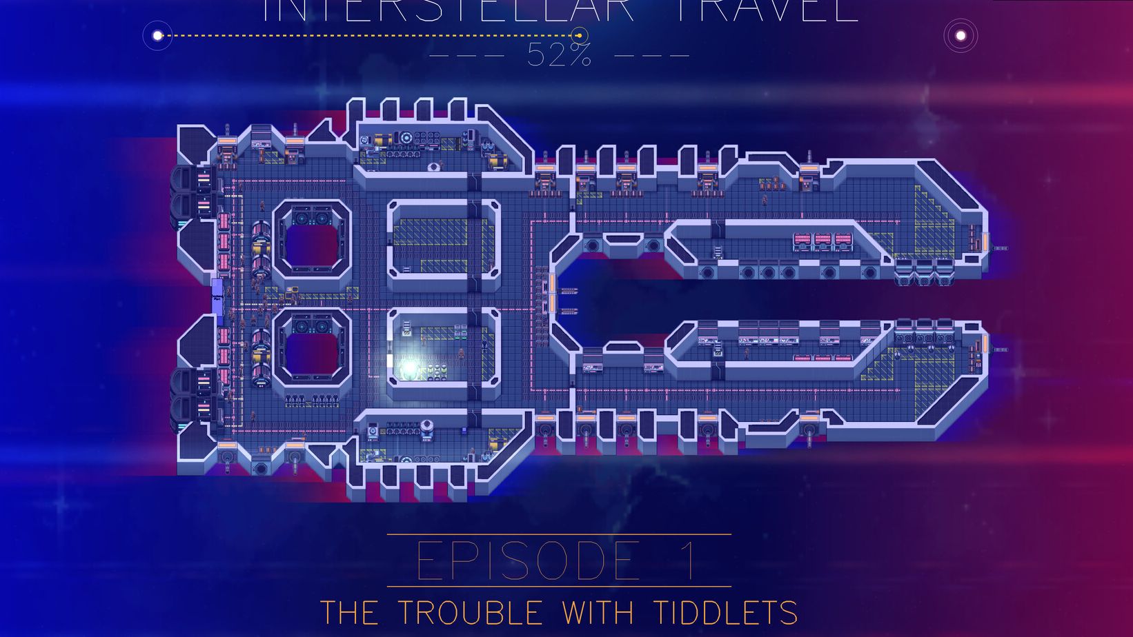 A starship in The Last Starship making a FTL jump, the screen going all blue and purple