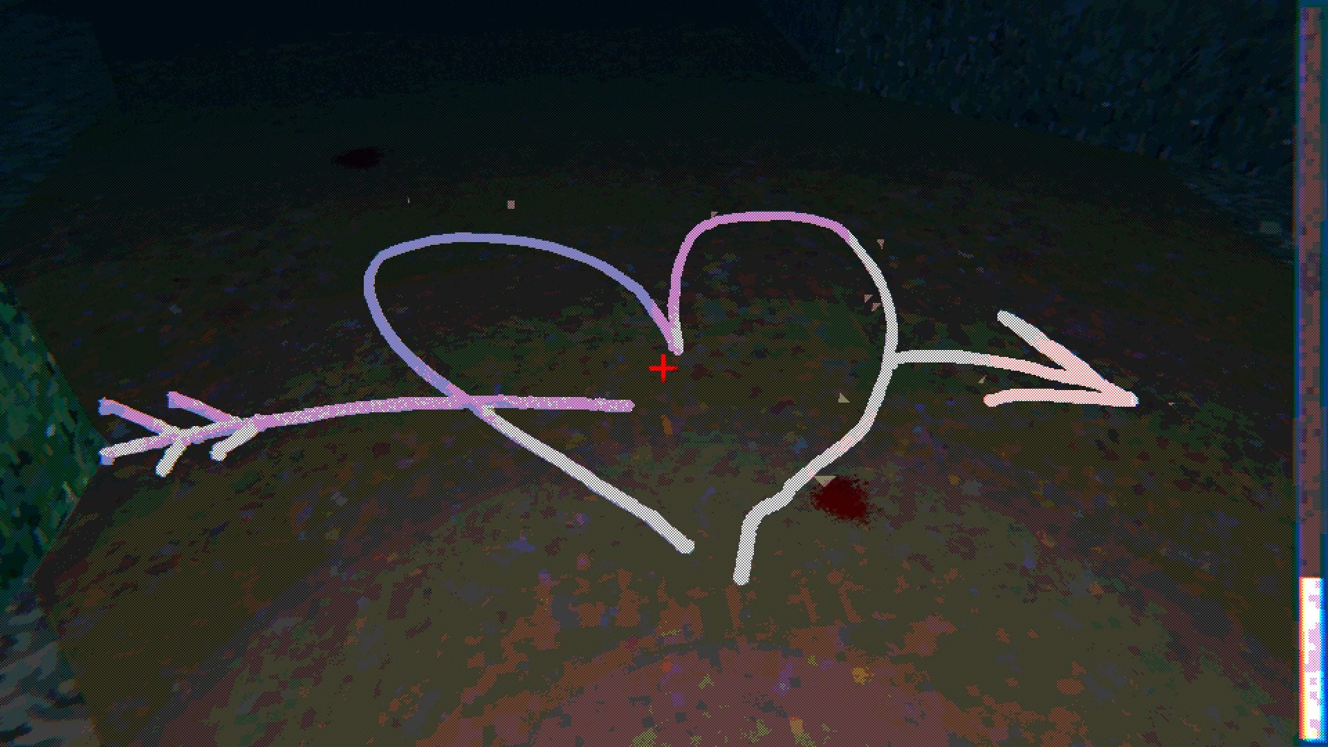 A love heart with an arrow through it drawn on the ground in magical salt in The Salt Order