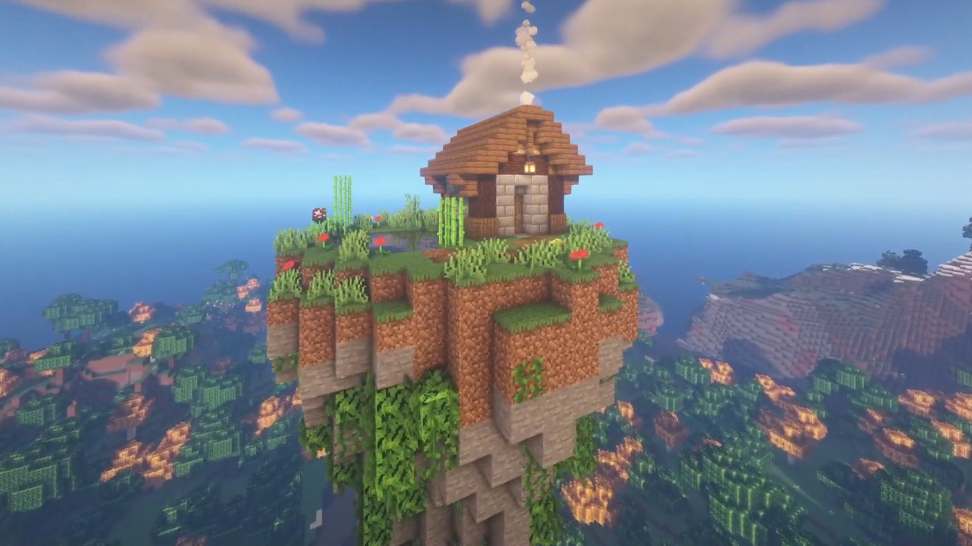 A screenshot of a Minecraft lighthouse build.