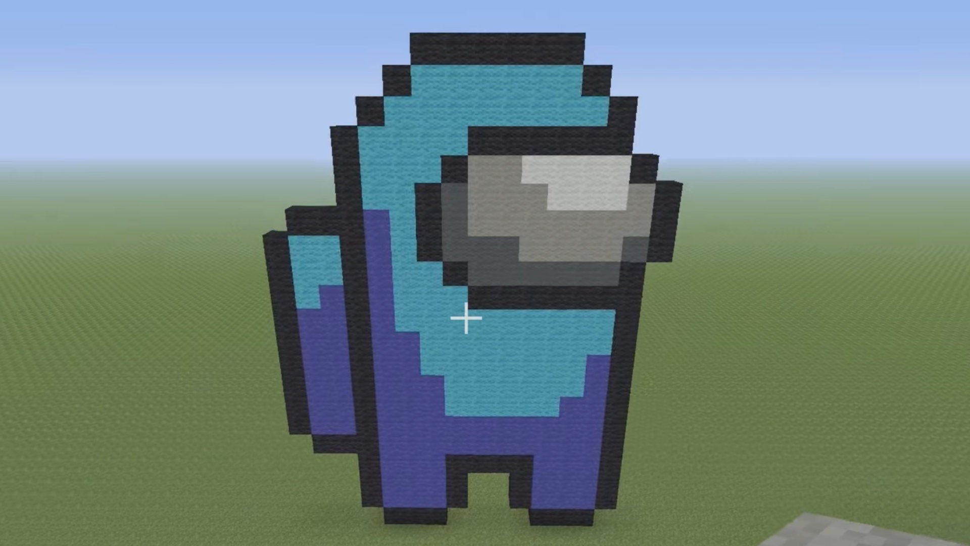 A screenshot of a Minecraft Among Us pixel art build.