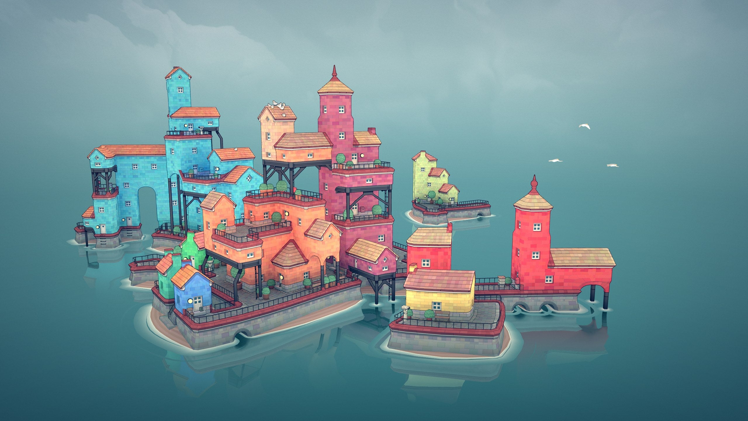 Cute town building toy Townscaper has left early access | Rock Paper Shotgun