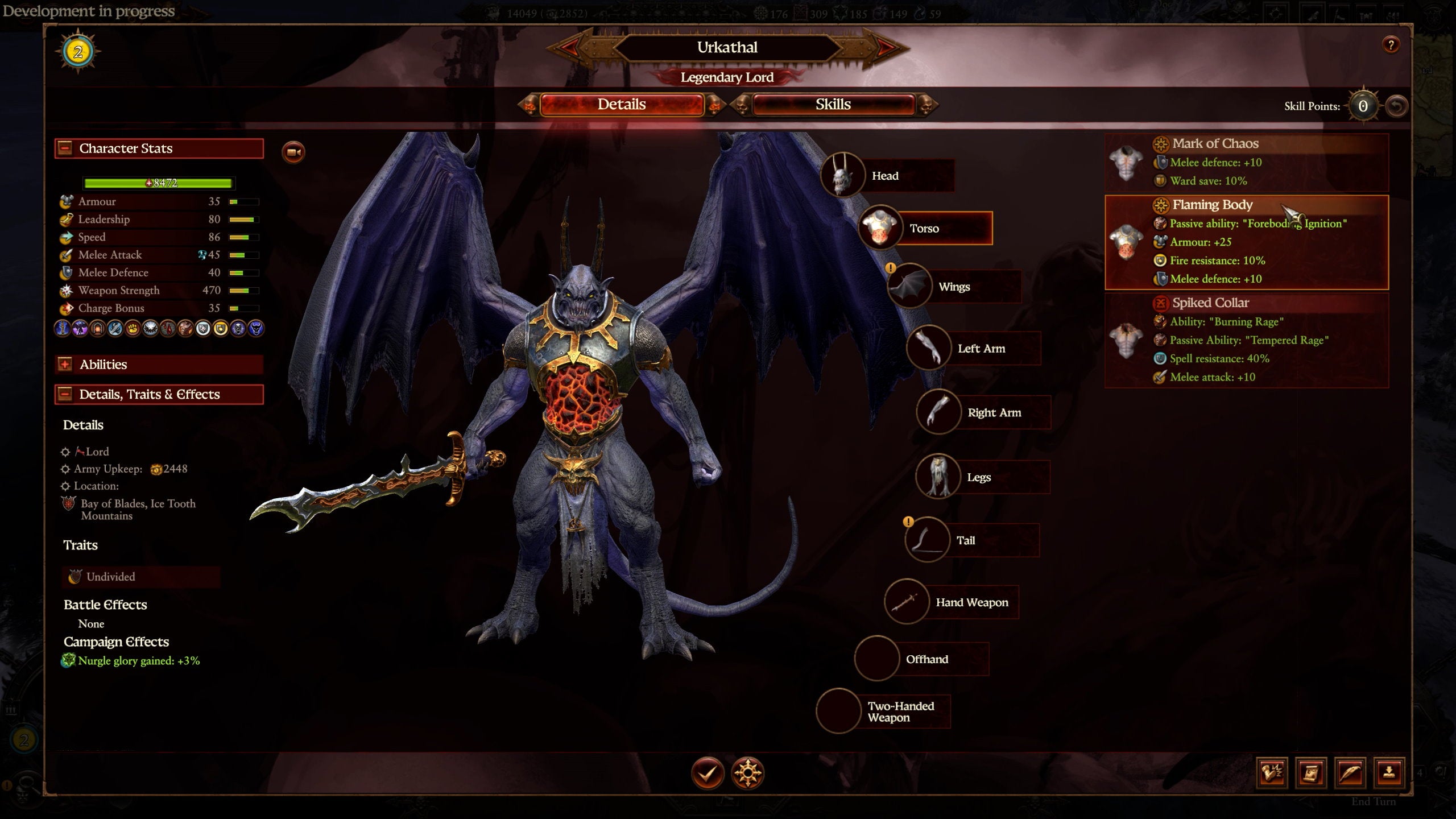 The black winged demon Urkathal in Total War: Warhammer 3