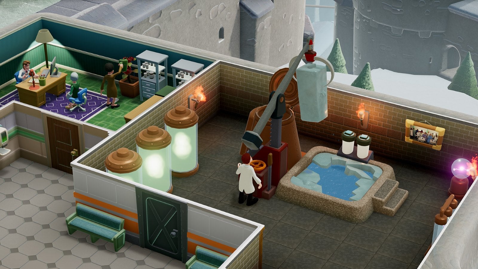 Image for Two Point Hospital's Bigfoot DLC outdoes Christmas crackers at bad puns