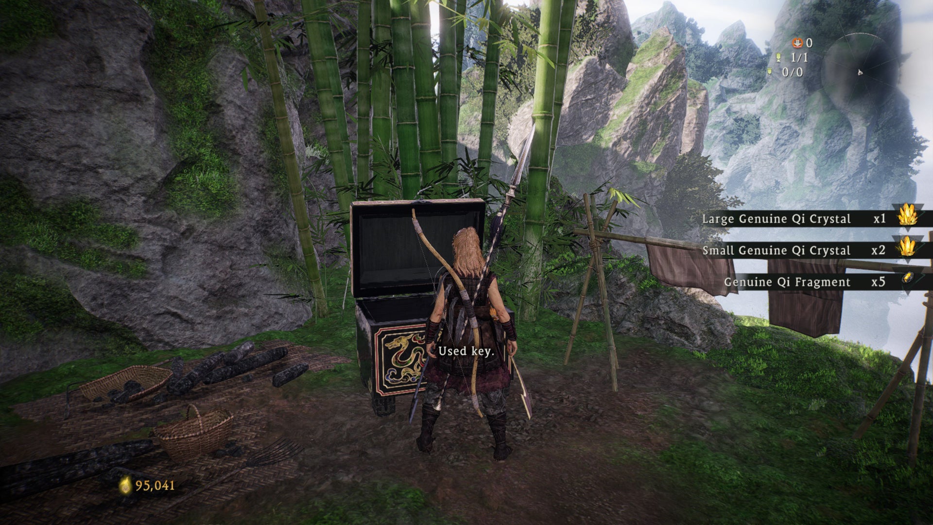 The player in Wo Long: Fallen Dynasty opens one of the chests outside the Taoist's House in the Village.