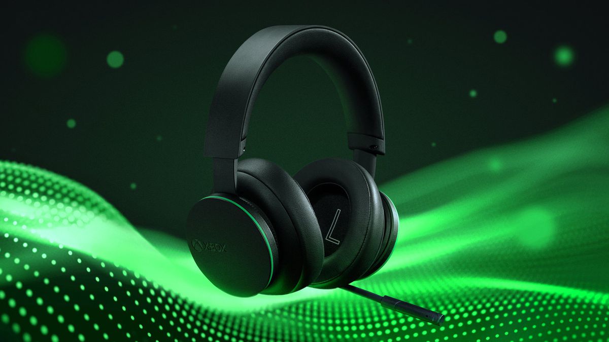a stylised photo of Microsoft's Xbox wireless headset