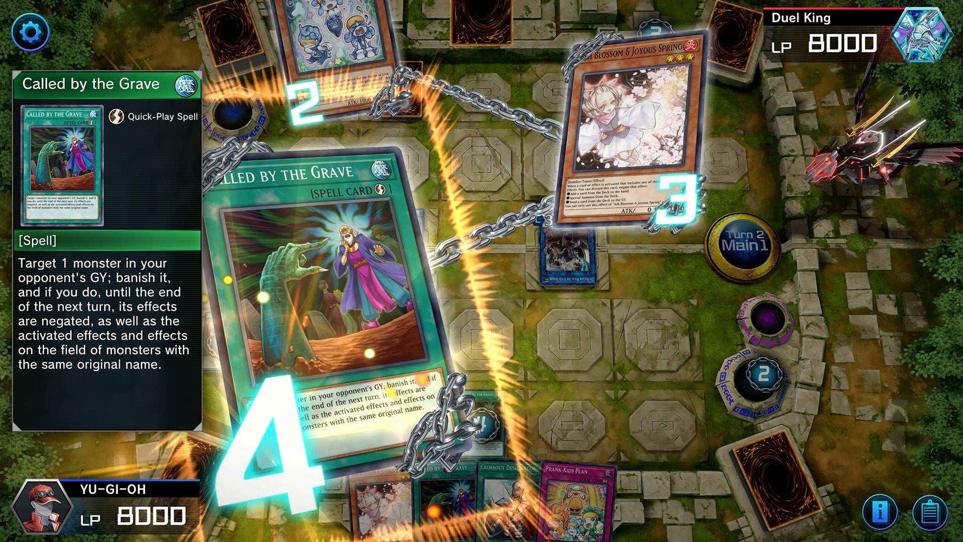 Yu-Gi-Oh Master Duel cards battling, animation has pulled them closer to the screen